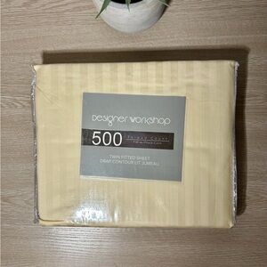 Designer Workshop twin fitted sheet, yellow